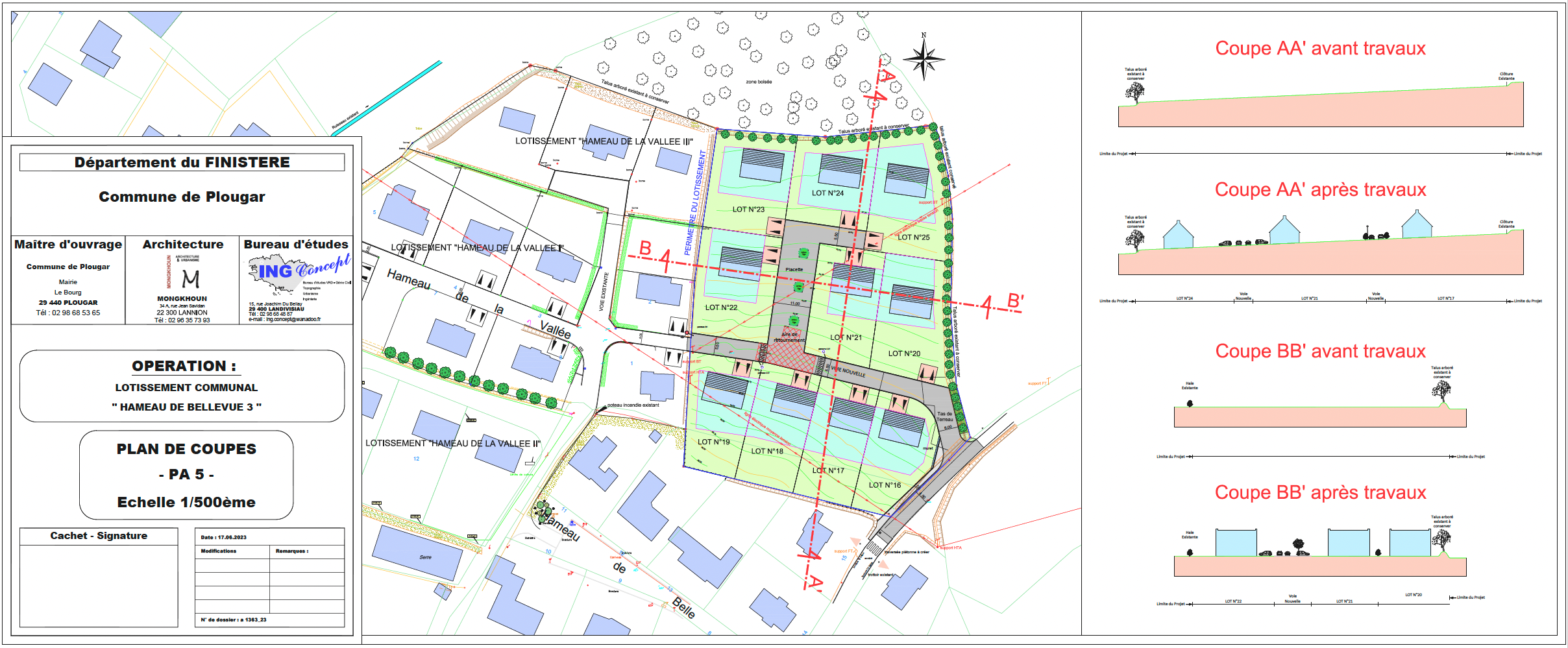 Plan du lotissement Extension Hameau de Bellevue 3